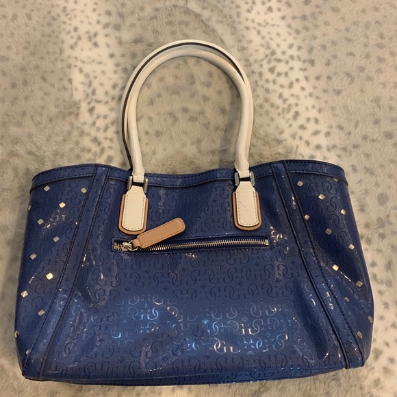 Guess Blue Diamond Shoulder Hand Bag - Picture 2 of 5
